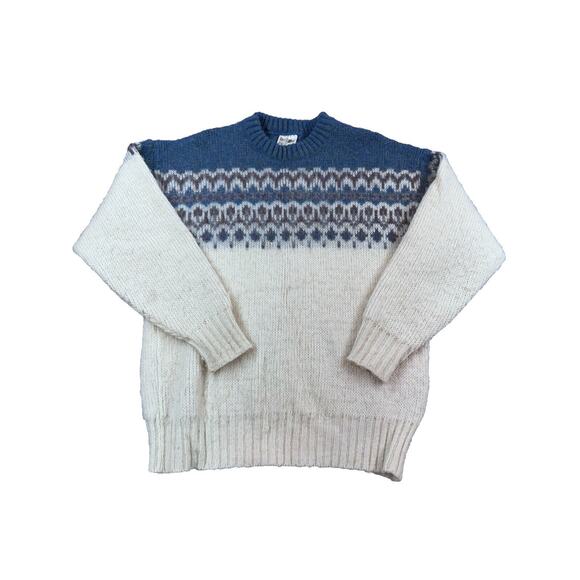 Icelandic Ice Wool Sweater Size XS Cream Vintage Alafoss Vintage Ski Knitted - Picture 1 of 13